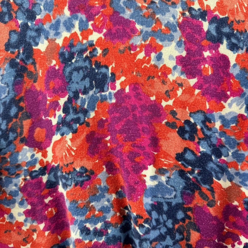 Floral Button Front Cardigan Top Multicolor Cotton Blend Approx Size Large - Picture 7 of 7